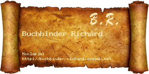 Buchbinder Richárd névjegykártya